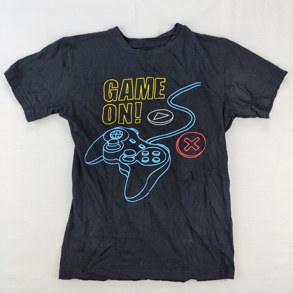 Brooklyn Vertical T-Shirt Youth 14/16 Black Game On Video Game Controller‎ Tee